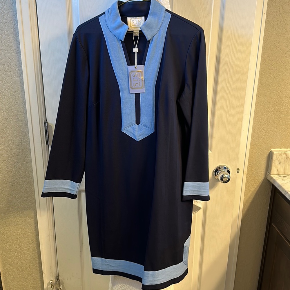 NWT Sail to Sable Navy/Sky Blue Tunic Dress